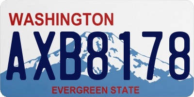 WA license plate AXB8178