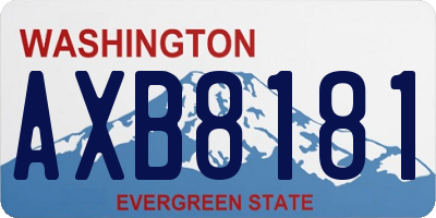 WA license plate AXB8181