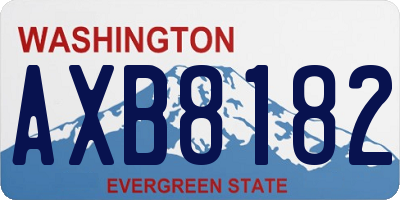 WA license plate AXB8182