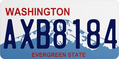 WA license plate AXB8184