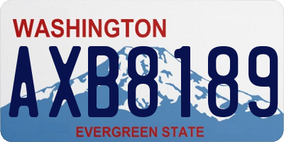 WA license plate AXB8189