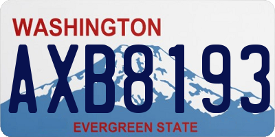 WA license plate AXB8193