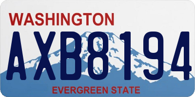 WA license plate AXB8194