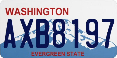 WA license plate AXB8197