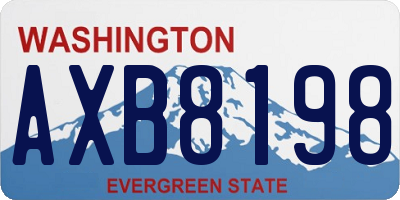 WA license plate AXB8198