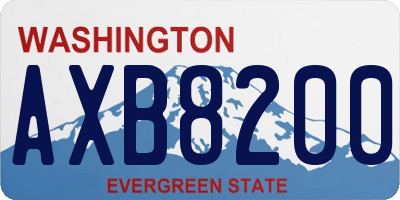 WA license plate AXB8200