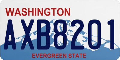 WA license plate AXB8201
