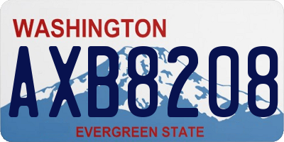 WA license plate AXB8208