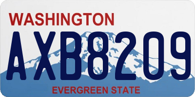 WA license plate AXB8209