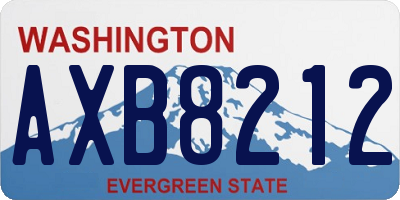 WA license plate AXB8212