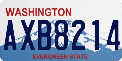WA license plate AXB8214