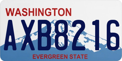 WA license plate AXB8216
