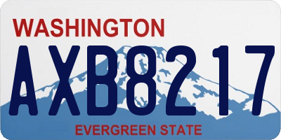 WA license plate AXB8217