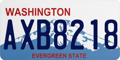 WA license plate AXB8218