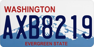 WA license plate AXB8219