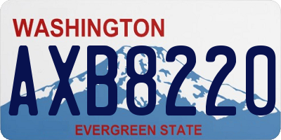 WA license plate AXB8220