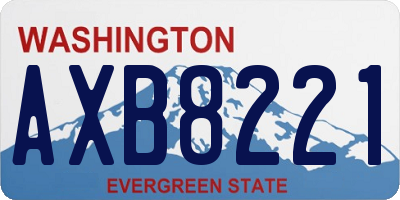 WA license plate AXB8221