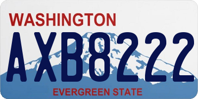 WA license plate AXB8222