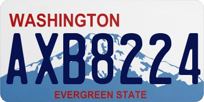 WA license plate AXB8224