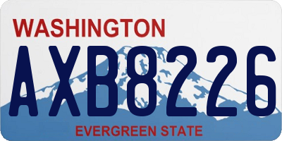 WA license plate AXB8226
