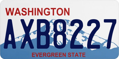 WA license plate AXB8227