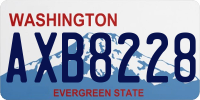 WA license plate AXB8228