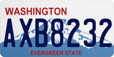 WA license plate AXB8232