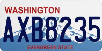 WA license plate AXB8235