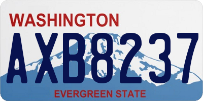 WA license plate AXB8237