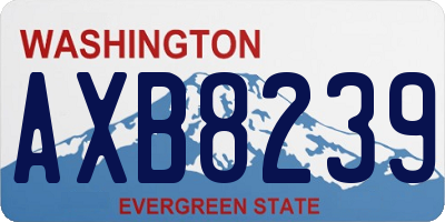 WA license plate AXB8239