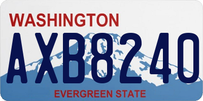 WA license plate AXB8240