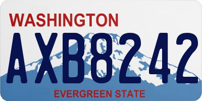 WA license plate AXB8242