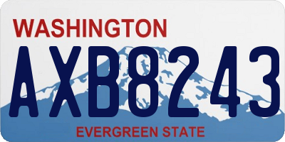 WA license plate AXB8243