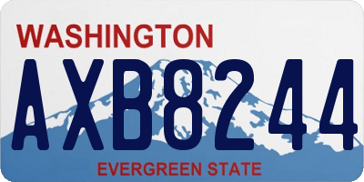 WA license plate AXB8244