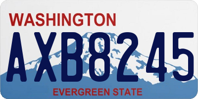 WA license plate AXB8245
