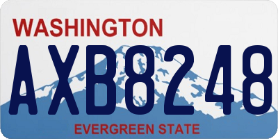 WA license plate AXB8248