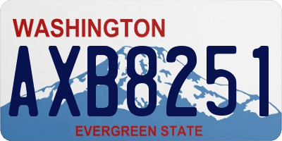 WA license plate AXB8251