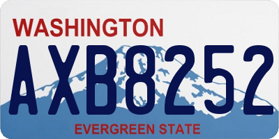 WA license plate AXB8252