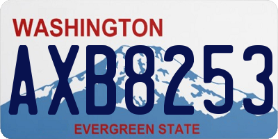 WA license plate AXB8253