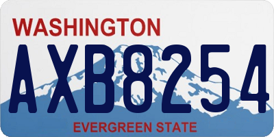 WA license plate AXB8254
