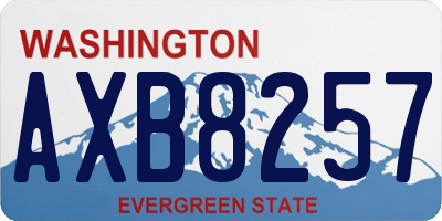WA license plate AXB8257