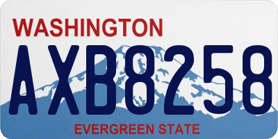 WA license plate AXB8258