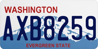 WA license plate AXB8259
