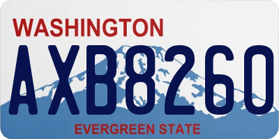 WA license plate AXB8260