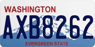 WA license plate AXB8262