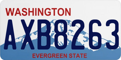 WA license plate AXB8263