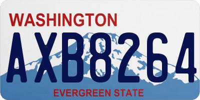 WA license plate AXB8264