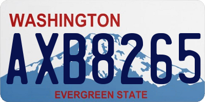 WA license plate AXB8265