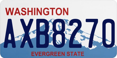 WA license plate AXB8270