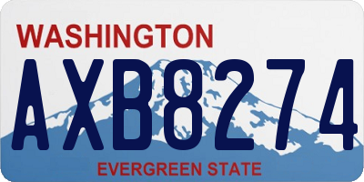 WA license plate AXB8274